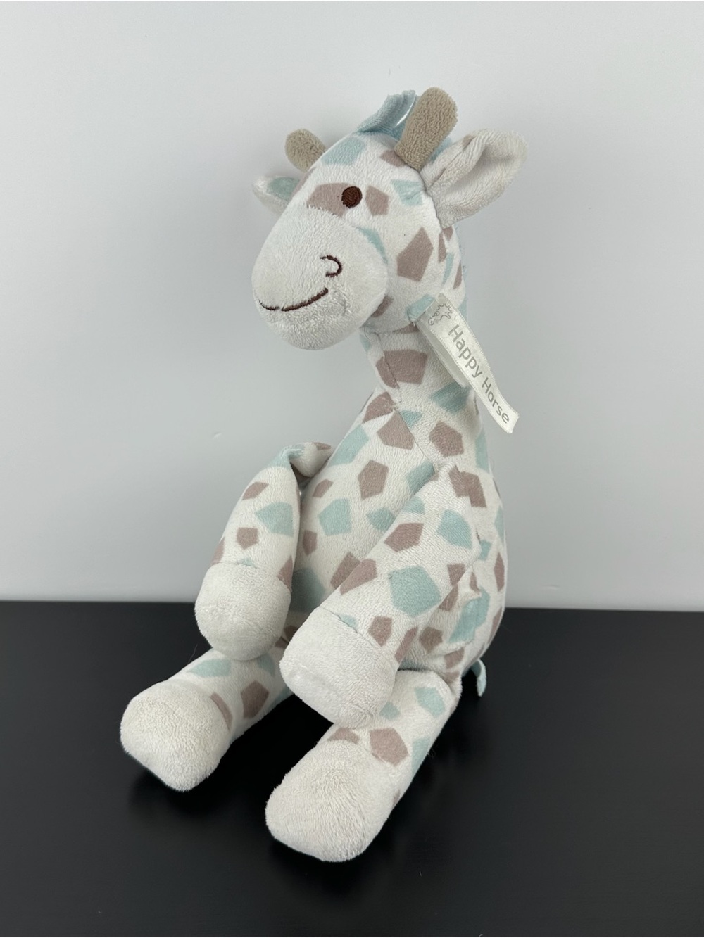 Happy Horse RARE Gregory Giraffe 12” White Cream Blue Beige Plush